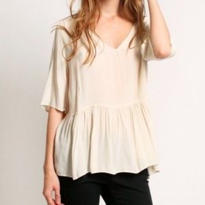 Cream peplum blouse